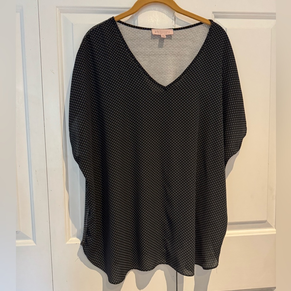 Philosophy Black and White Polka Dot Blouse